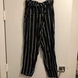 Black and white stripped trousers from H&M